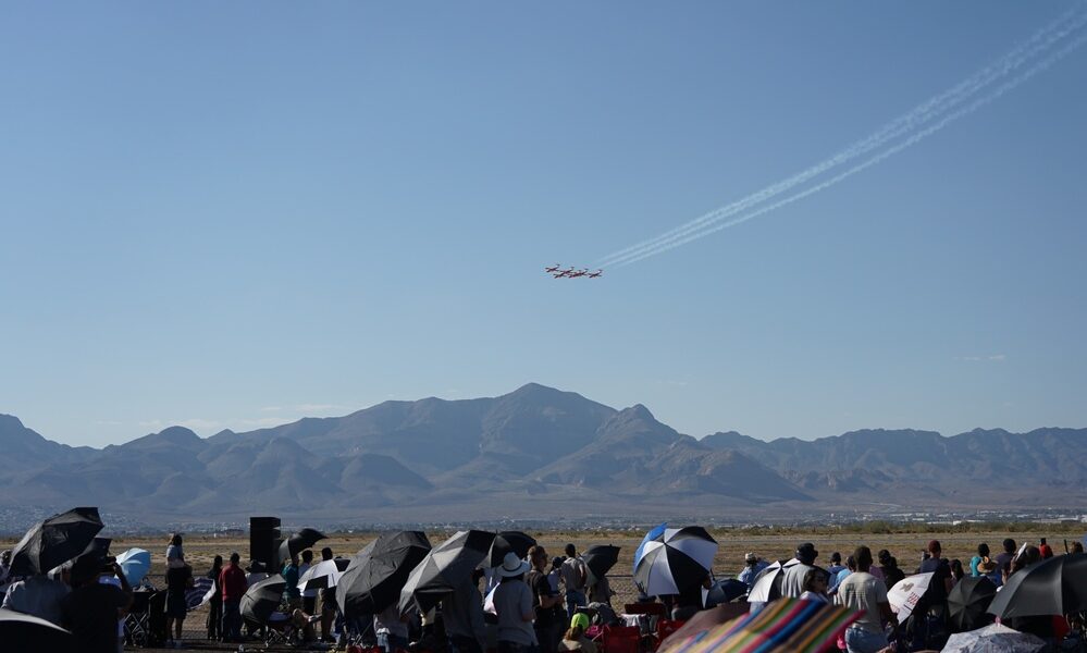 Canadian Forces Snowbirds CT-114 Tutor jets in formation