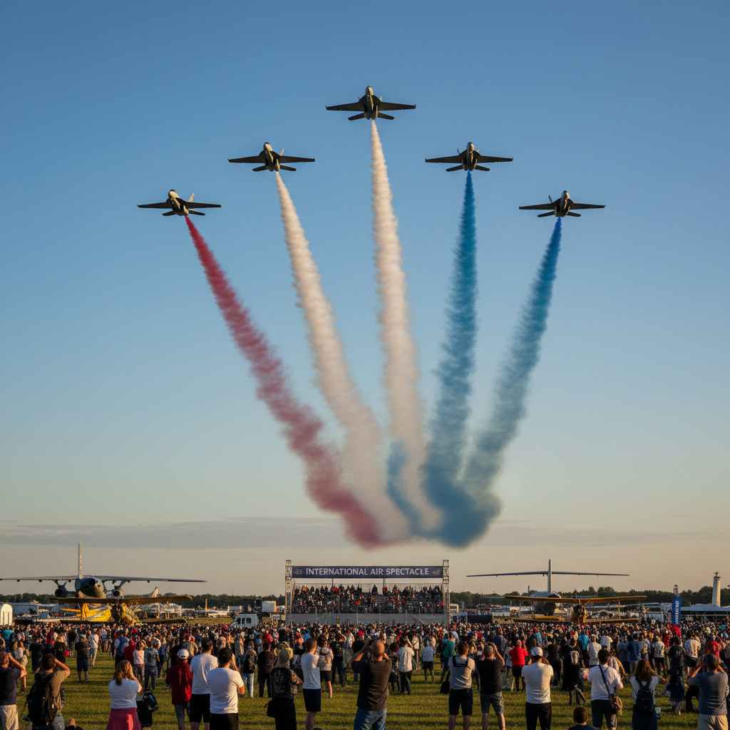 Military jets flying at airshow