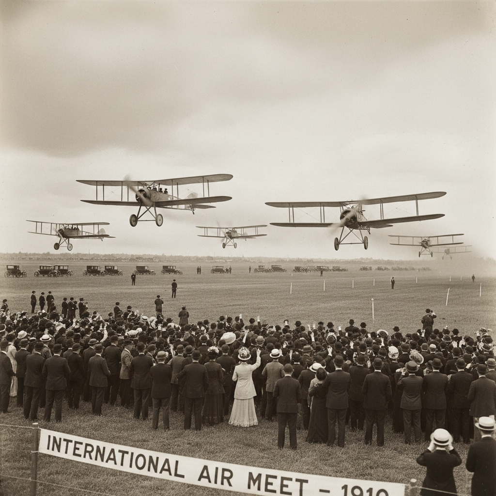 Glenn Curtiss early biplane aircraft race