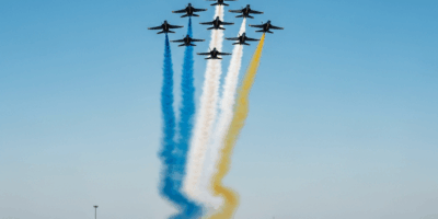 Flying With the Blues Media and Community Riders Pull 7 Gs at MCAS Cherry Point