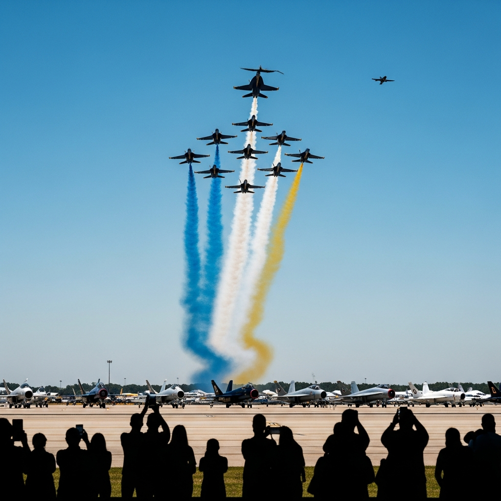 Flying With the Blues — Media and Community Riders Pull 7 Gs at MCAS Cherry Point Air Show