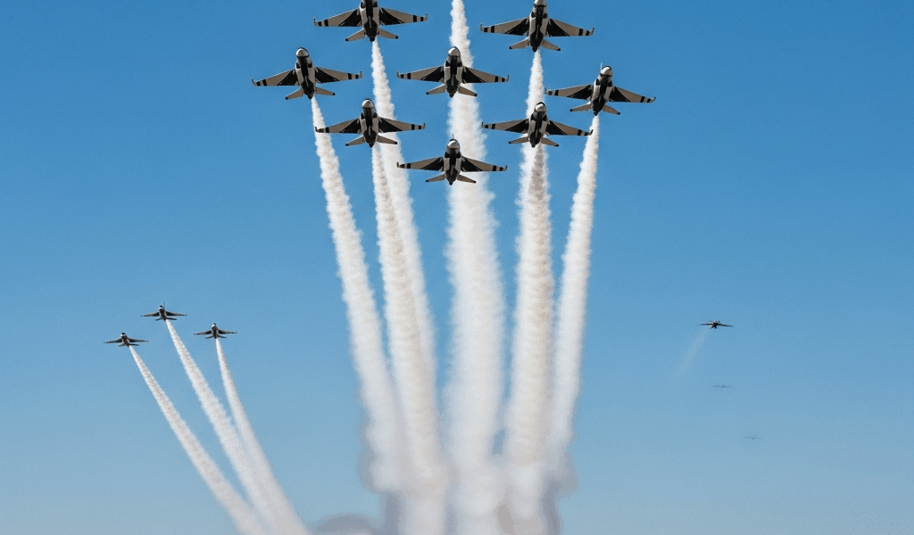 Thunderbirds Complete Las Vegas Six-Ship Delta Historic Hoover Dam Pass Now Resc