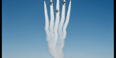 Snowbirds Make Final Hamilton Appearance Formation Flight With B-25 at Canadian