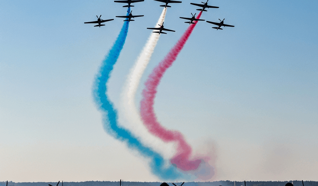 Red Arrows Fly Boston State House and SailBoston Harbor Operation Eagle Hawk Fin
