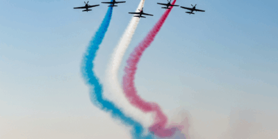 Red Arrows Fly Boston State House and SailBoston Harbor Operation Eagle Hawk Fin