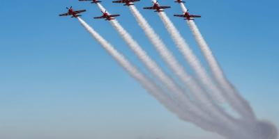 Red Arrows Make Historic First Arrival at EAA AirVosh RAF Demo Team Lands Wednes