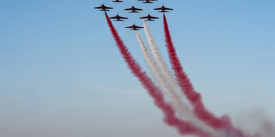 Red Arrows Make Surprise Burlington Stop During Operation Eagle Hawk RAF Perform