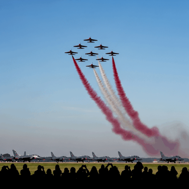 Red Arrows Make Surprise Burlington Stop During Operation Eagle Hawk RAF Perform
