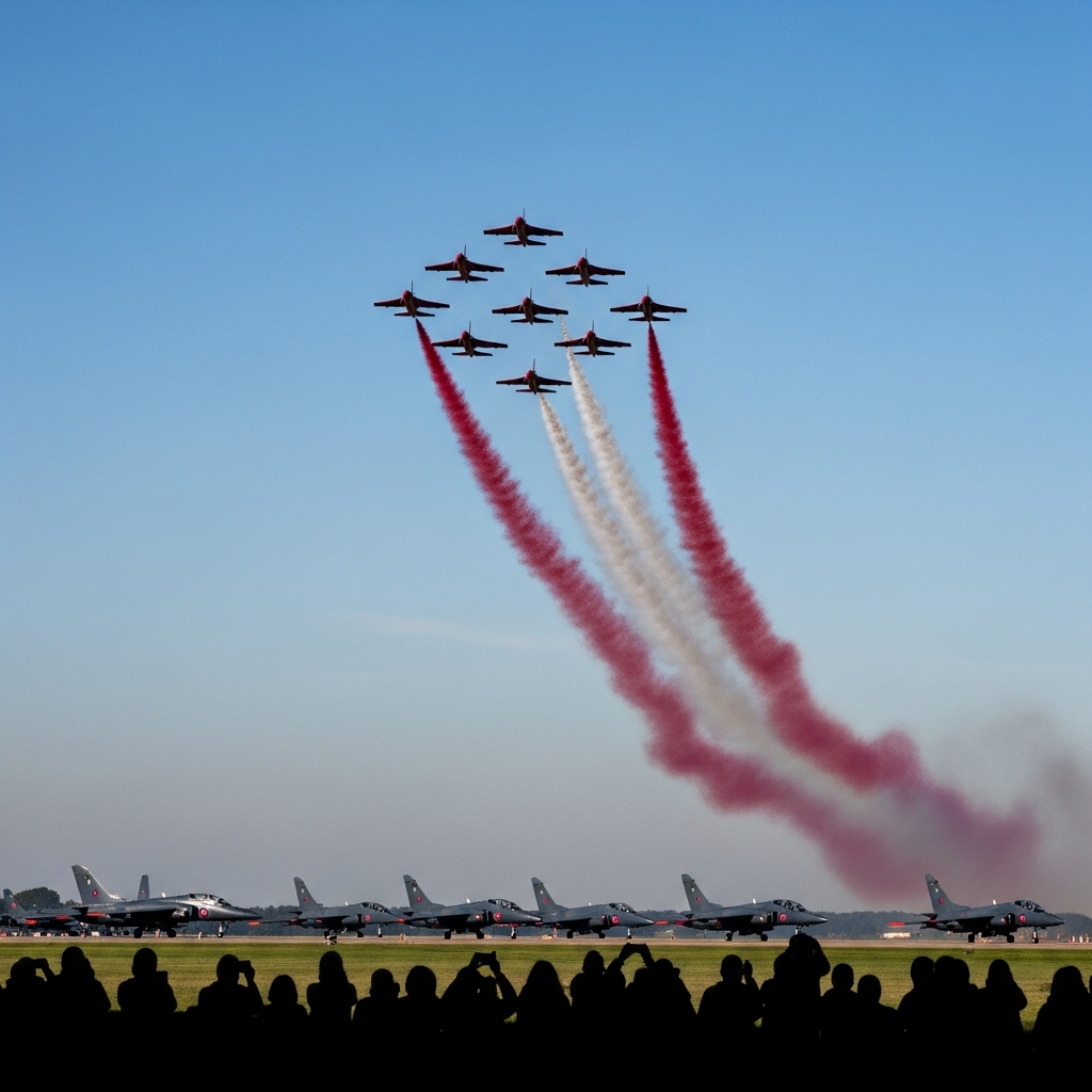 Red Arrows Make Surprise Burlington Stop During Operation Eagle Hawk — RAF Performs Over Lake Champlain at Beta Technologies Visit